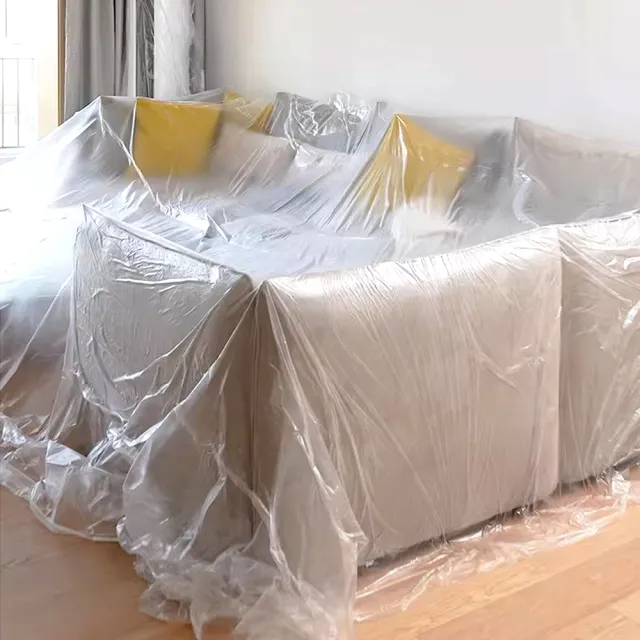 【E.dot】3入組 裝修家具PE防塵保護膜/防塵膜/防塵罩(400X800 CM)