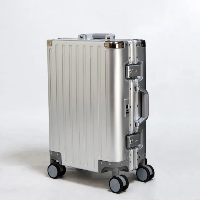 【德國TAIKING買1贈7】鈦金屬包角鋁鎂合金 20吋 智能指紋解鎖行李箱/旅行箱