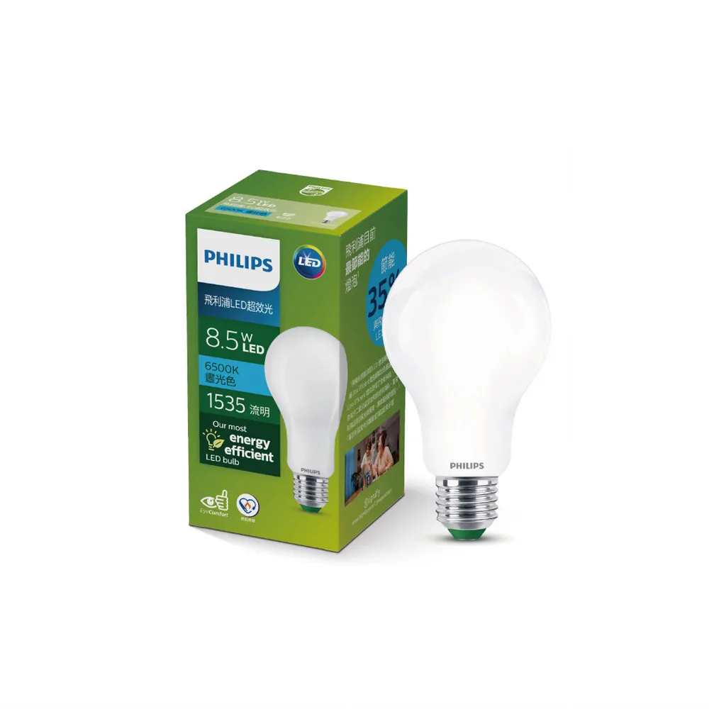 【Philips 飛利浦】8.5W LED超效光燈泡 2入(PL853/ PL856)