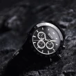 【BOSS】黑殼 黑面 不鏽鋼帶 三眼計時 男錶(1512961)