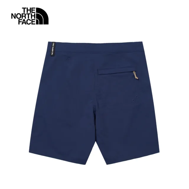 【The North Face】北面男款藍色吸濕排汗防潑水防曬短褲｜81SO8K2
