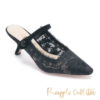 【Pineapple Outfitter】RHYS 復刻質感蕾絲高跟鞋(黑色)