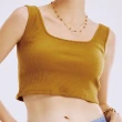 【BRAPPERS】女款 簡約方領羅紋短版背心(卡其綠)