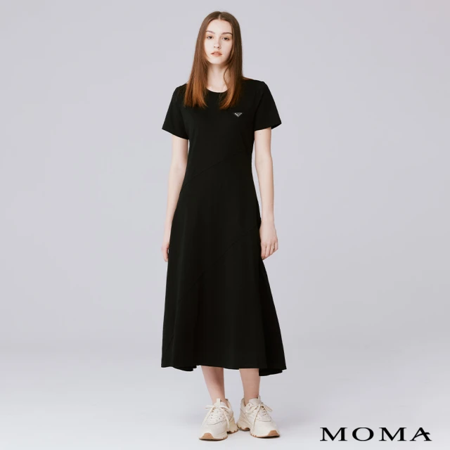 【MOMA】簡約修身剪裁洋裝(黑色)