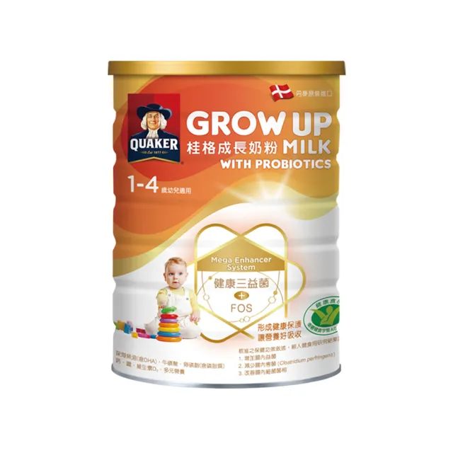 【QUAKER 桂格】三益菌成長奶粉 1500g*3罐(3號 1-4歲幼童適用)