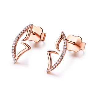 【蘇菲亞珠寶】14K玫瑰金 愛的羽翼 鑽石耳環