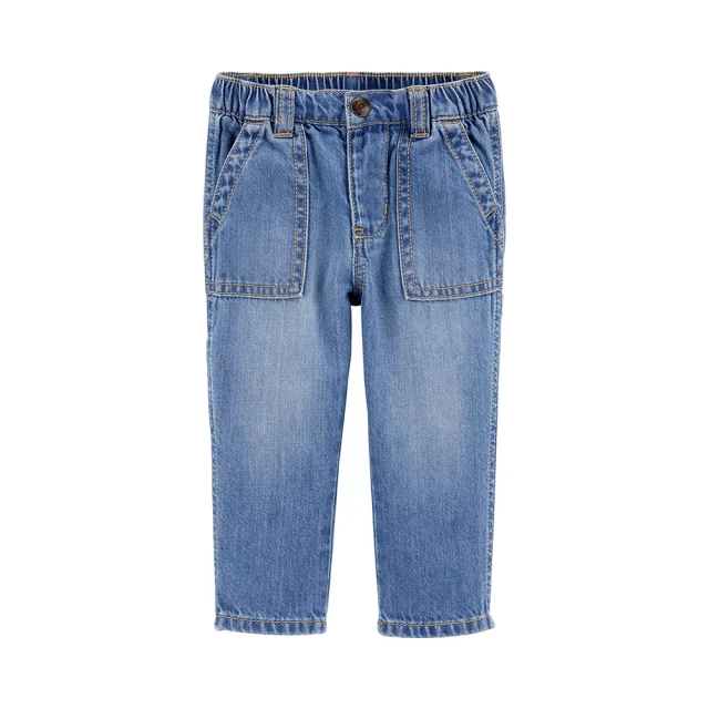 GAP 男童裝 鬆緊錐形牛仔褲-藍色(891982)評價推薦