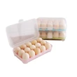 【Finger Pop 指選好物】雞蛋盒(雞蛋盒 雞蛋收納盒 蛋盒 雞蛋架 大容量雞蛋盒 15格雞蛋盒 透明雞蛋盒)