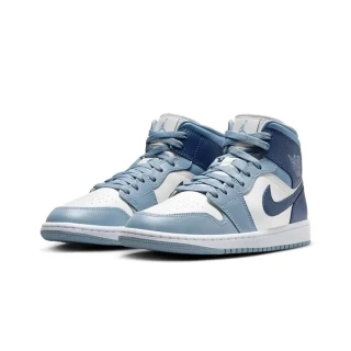 【NIKE 耐吉】休閒鞋 W Air Jordan 1 Mid Diffused Blue 灰藍 霧霾白藍 男女鞋(BQ6472-140)
