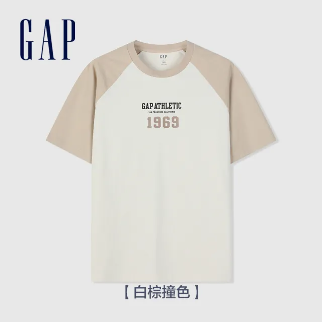 【GAP】男女同款 Logo純棉印花圓領短袖T恤 厚磅密織水洗棉系列-多色可選(885842&885838)