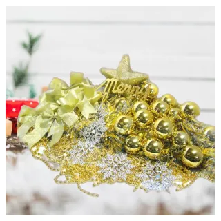 【聖誕裝飾品特賣】聖誕裝飾配件包組合-金銀色系(7尺 210cm樹適用 不含聖誕樹 不含燈)