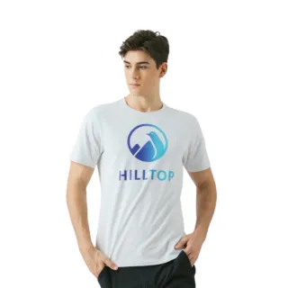 【Hilltop 山頂鳥】ZISOFIT石墨烯抗菌吸濕快乾抗UV涼感印花彈性T恤 男款 白｜PS04XMG2ECB0