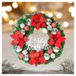 【摩達客】耶誕-台灣製20吋浪漫朵朵聖誕花豪華綠色聖誕花圈福臨圈(紅銀系/輕巧免組裝/本島免運費)