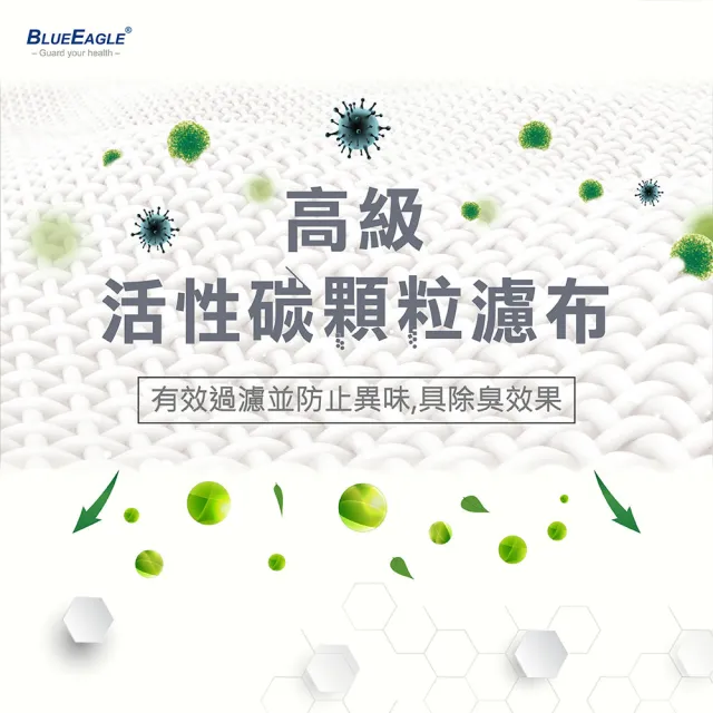 【藍鷹牌】台灣製 成人平面活性碳口罩x3盒(50片/盒)