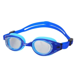 【MIZUNO 美津濃】SWIM 兒童泳鏡-台灣製 抗UV 防霧 蛙鏡 游泳 戲水 藍(N3TFB10500-27)