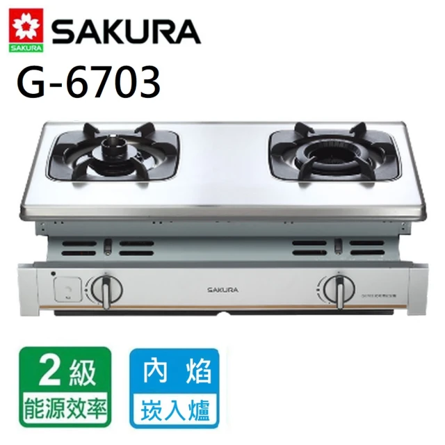 【SAKURA 櫻花】內燄防乾燒嵌入爐(G6703 LPG-基本安裝)