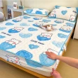 【TENGYUE】可水洗透氣冰絲乳膠床包-雙人加大 附同款枕套(冰絲床包 涼墊 床罩 乳膠床笠 涼感床包 涼被)