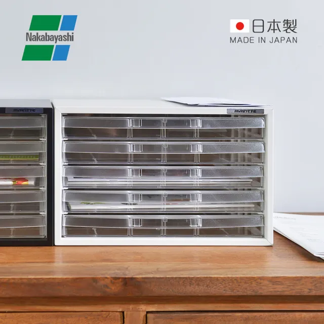 【Nakabayashi 仲林】日本製鋼製橫式桌上型A4文件櫃/資料櫃-5低抽(AL-W5/公文櫃)