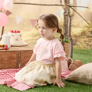 【奇哥】比得兔 女童裝 生日快樂滿版印花純棉短裙(2-4歲)