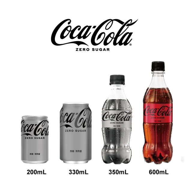 【Coca-Cola 可口可樂ZERO SUGAR】無糖零卡 寶特瓶600ml x4入/組