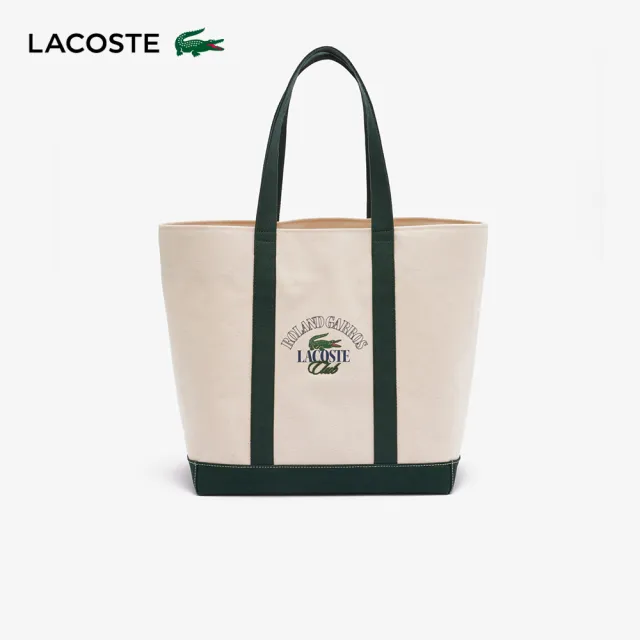 【LACOSTE】包款-羅蘭加洛斯版帆布托特包(雙11限定 1111 白色)