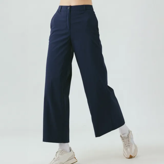 【Hilltop 山頂鳥】施華洛世奇水鑽撞釘超潑水抗UV彈性長褲 女款 藍｜PS07XFN9ECE0