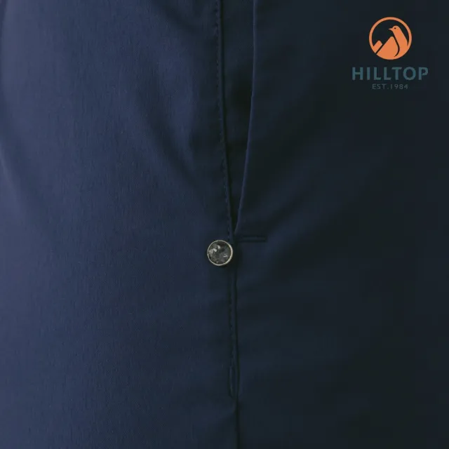 【Hilltop 山頂鳥】施華洛世奇水鑽撞釘超潑水抗UV彈性長褲 女款 藍｜PS07XFN9ECE0