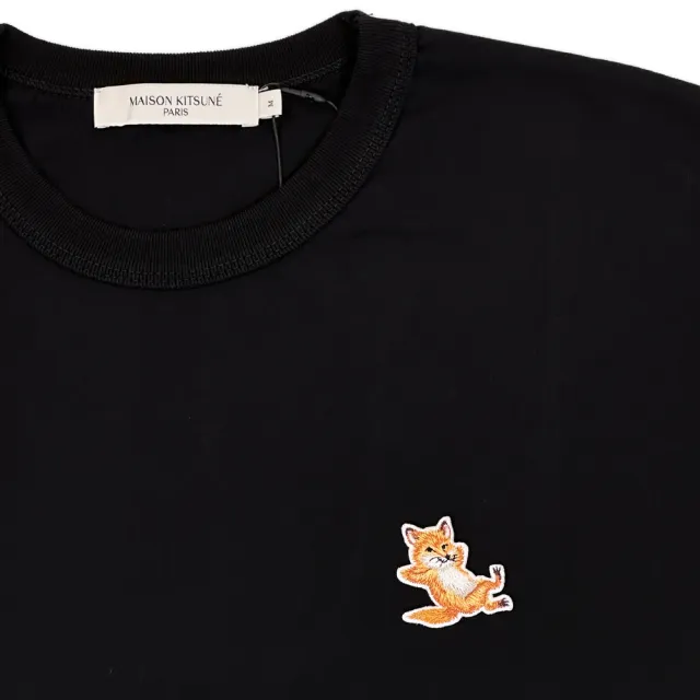 【Maison Kitsune】MAISONKITSUNE 慵懶狐狸 黑色/白色/藍色 純棉 T-SHIRT(GU00154KJ0010)