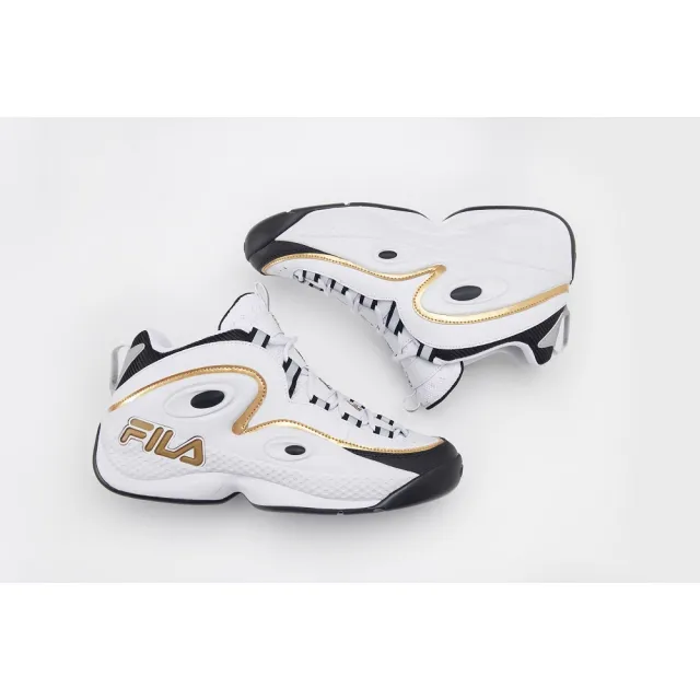 【FILA官方直營】GRANT HILL 3 男 經典籃球鞋-白/金(1-B505X-115)