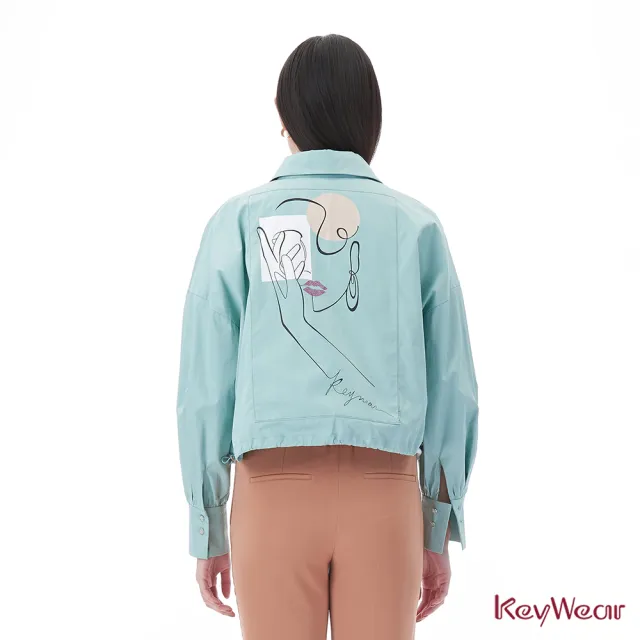 【KeyWear 奇威名品】短版收腰襯衫式外套(共2色)