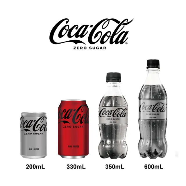 【Coca-Cola 可口可樂ZERO SUGAR】無糖零卡易開罐330mlx6入/組