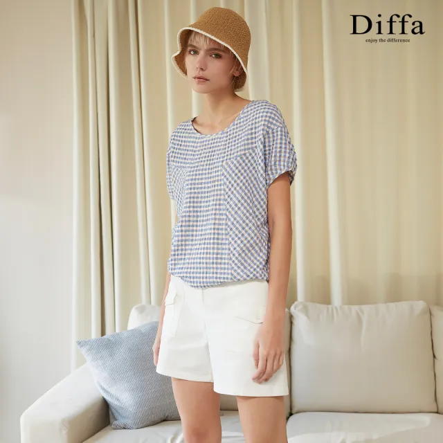 【Diffa】貼袋設計短褲-女
