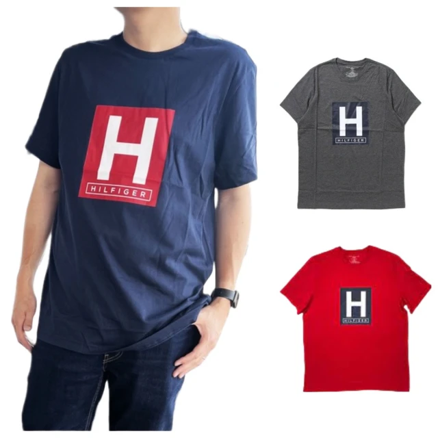 Tommy HilfigerTommy Hilfiger Tommy Hilfiger 圓領 休閒寬鬆 大H logo短T恤(2件組)