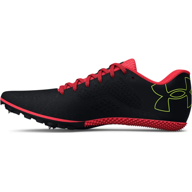 【UNDER ARMOUR】UA 男女同款 Kick Sprint 4 跑步釘鞋 慢跑鞋 運動鞋_3025461-001(黑色)