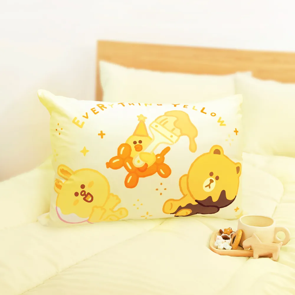 【享夢城堡】MIT卡通枕頭63x45cm一入(LINE FRIENDS YELLOW SALLY黃色莎莉-米黃)