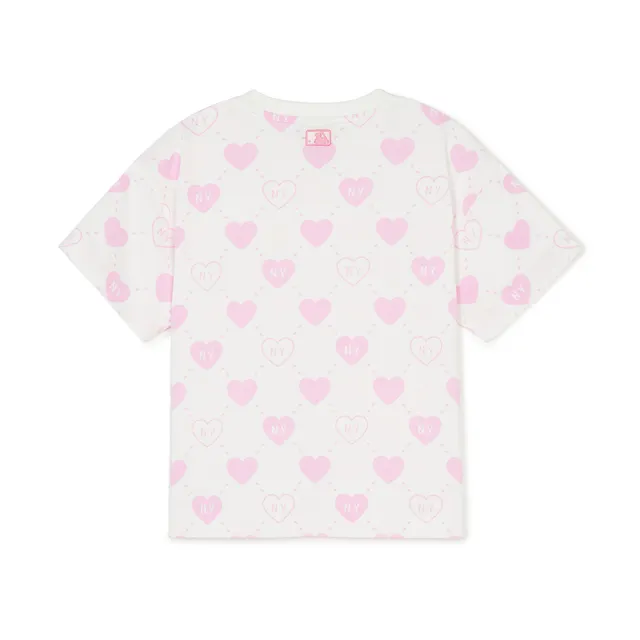 【MLB】童裝 短袖T恤 Heart系列 紐約洋基隊(7FTSH0143-50IVS)