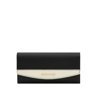 【KINAZ】珍珠鑲飾撞色皮革多層三折長夾-深海岩礁-珍珠大堡礁系列