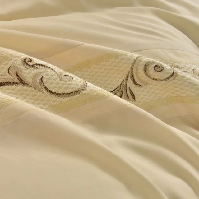 【織眠家族】緹花設計40支萊賽爾兩用被床包組-典雅樂章(加大)
