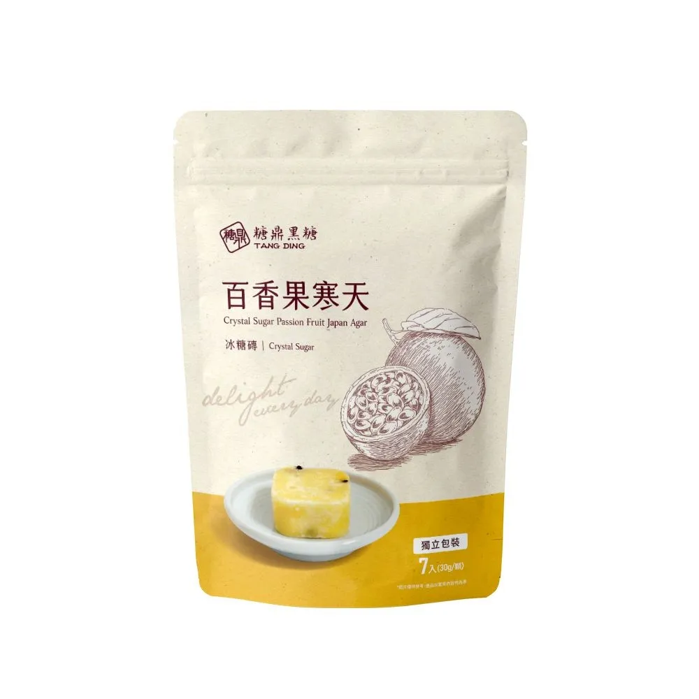 【糖鼎】冰糖茶磚-百香果寒天x1包(30g x7顆/包)