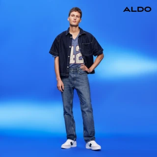 【ALDO】ELIO-率性潮流拼接綁帶休閒小白鞋-男鞋(白混藍)