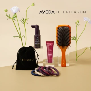 【AVEDA】AVEDA X L. ERICKSON 聯名禮盒(內含彈力髮圈/蘊活頭皮精華/護色鎖色精華/隨行按摩梳)