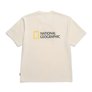 【National Geographic 國家地理】男女同款 MANTELLA 大 LOGO涼感短袖上衣 - 淺米色(涼感短袖T/簡約穿搭)