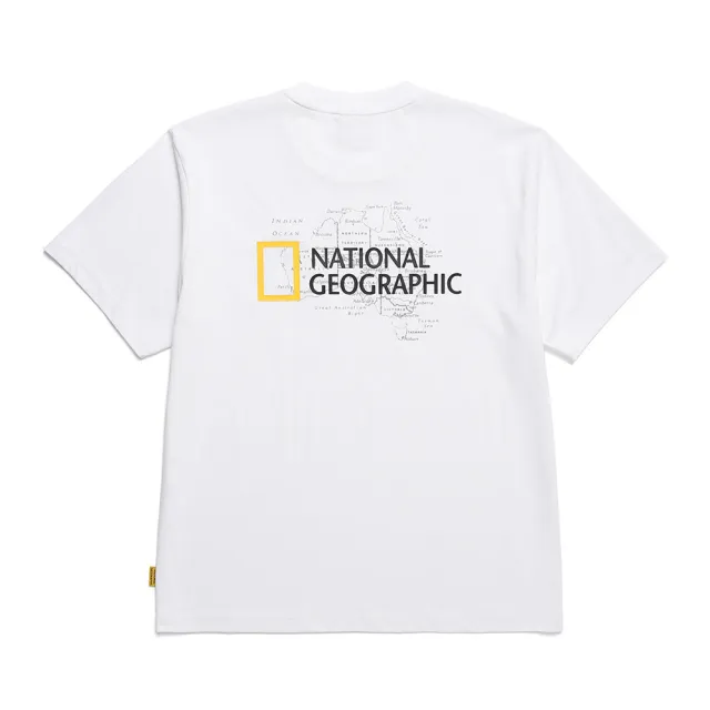 【National Geographic 國家地理】男女同款 MANTELLA 大 LOGO涼感短袖上衣 - 白色(涼感短袖T/簡約穿搭)