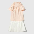 【GAP】女童裝 Logo短袖短裙家居套裝-粉白拼色(890408)