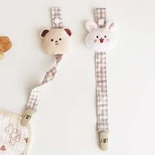 【嬰兒小物】ins小熊小兔嬰兒奶嘴鍊-2入(彌月禮 防掉繩 奶嘴夾 手帕夾 奶嘴娃娃 防掉鏈 奶嘴掛繩 嬰兒用品)