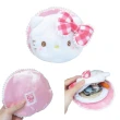 【小禮堂】Hello Kitty 絨毛造型化妝包 - 50週年系列(平輸品)
