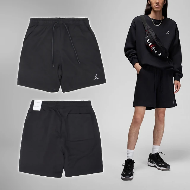 NIKE 耐吉 短褲 Jordan Essentials Shorts 男款 黑 白 毛圈布 抽繩 棉褲 褲子(FQ4535-010)