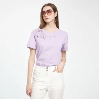 【KERAIA 克萊亞】紫境攀藤棉感刺繡上衣
