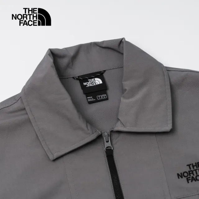 【The North Face 官方旗艦】北面UE男款灰色舒適透氣多口袋休閒短袖襯衫｜88610UZ