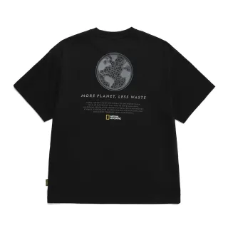 【National Geographic 國家地理】男女同款 地球之愛SLOGAN 圖案涼感短袖上衣 - 炭黑色(環保概念/涼感T)